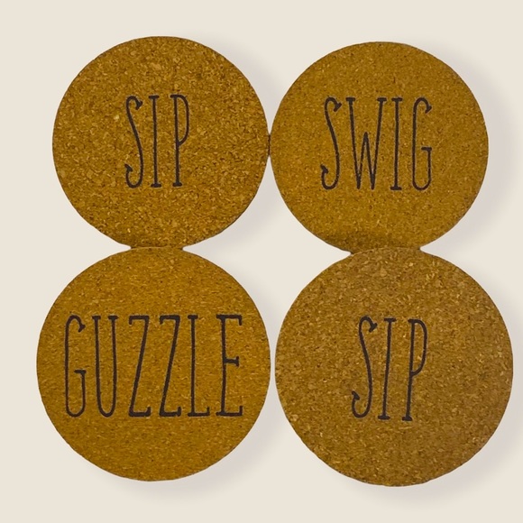Cork Coasters Set of 4 Rae Dunn Font Quotes Neutral By Manor House Market 4 in - Picture 6 of 10